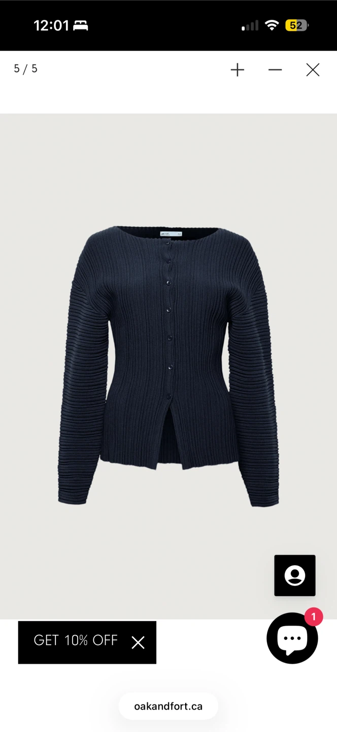 NWT Oak + Fort Navy Ribbed Cardigan