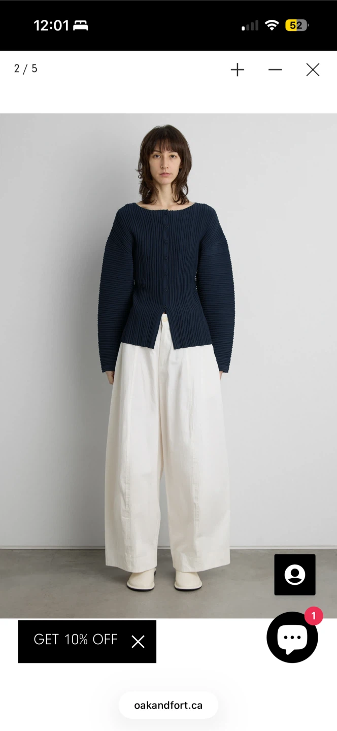 NWT Oak + Fort Navy Ribbed Cardigan - photo 2