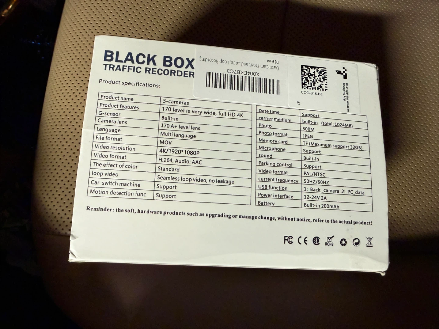 3-Camera Black Box Traffic Recorder - photo 3