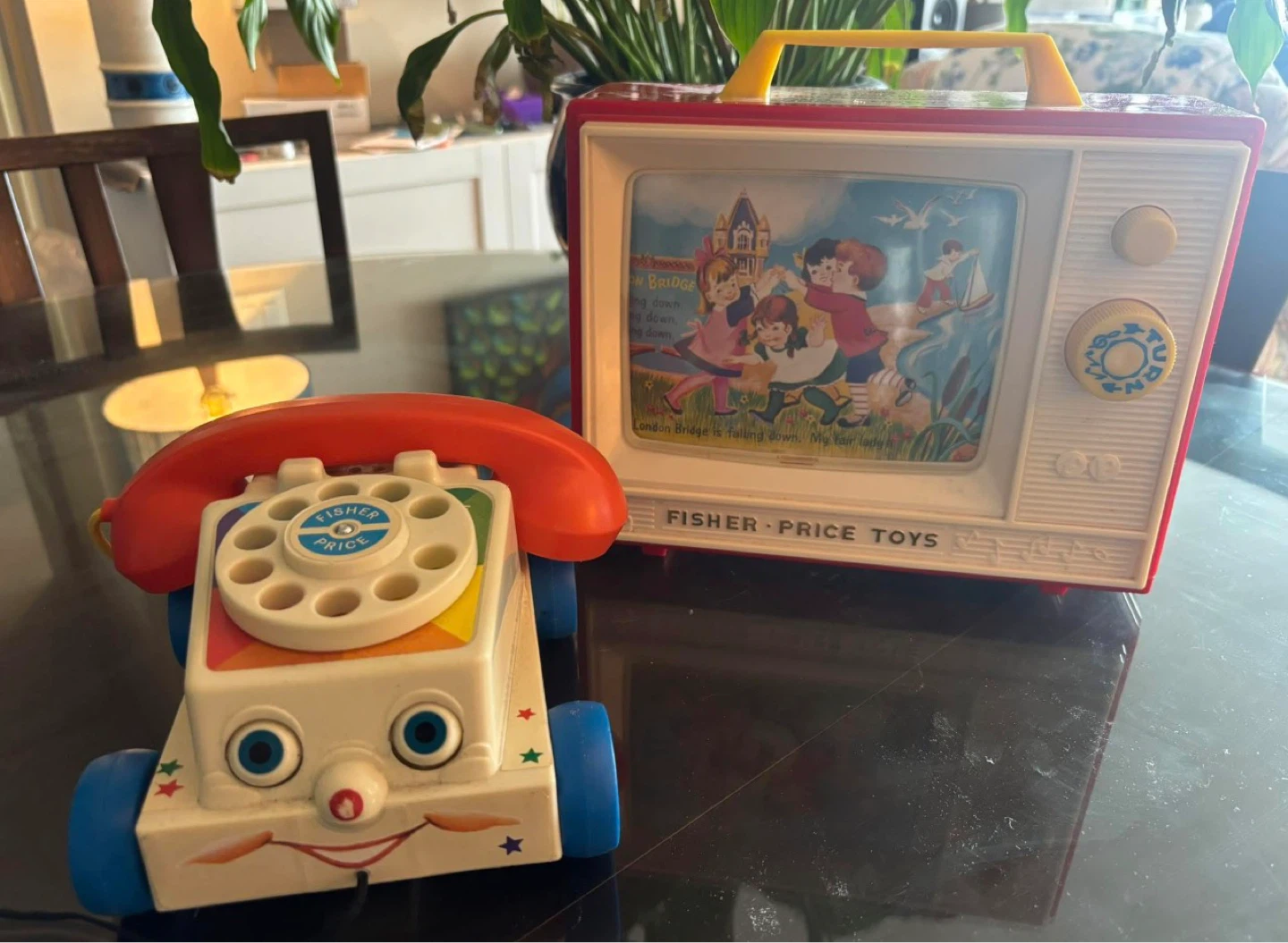 Fisher-Price Music Box TV and Pull Toy Telephone