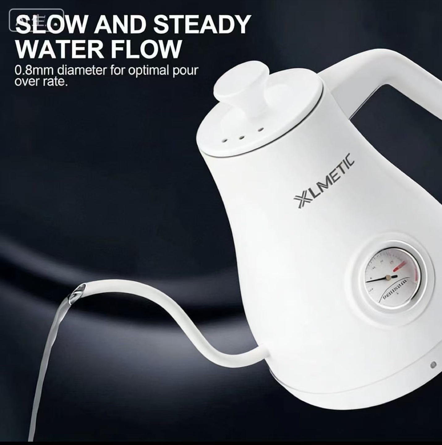 XLMETIC White Gooseneck Kettle with Thermometer - photo 4
