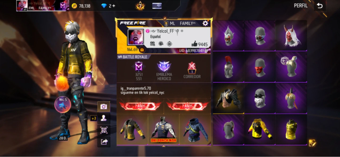 Free Fire Account - Level 69