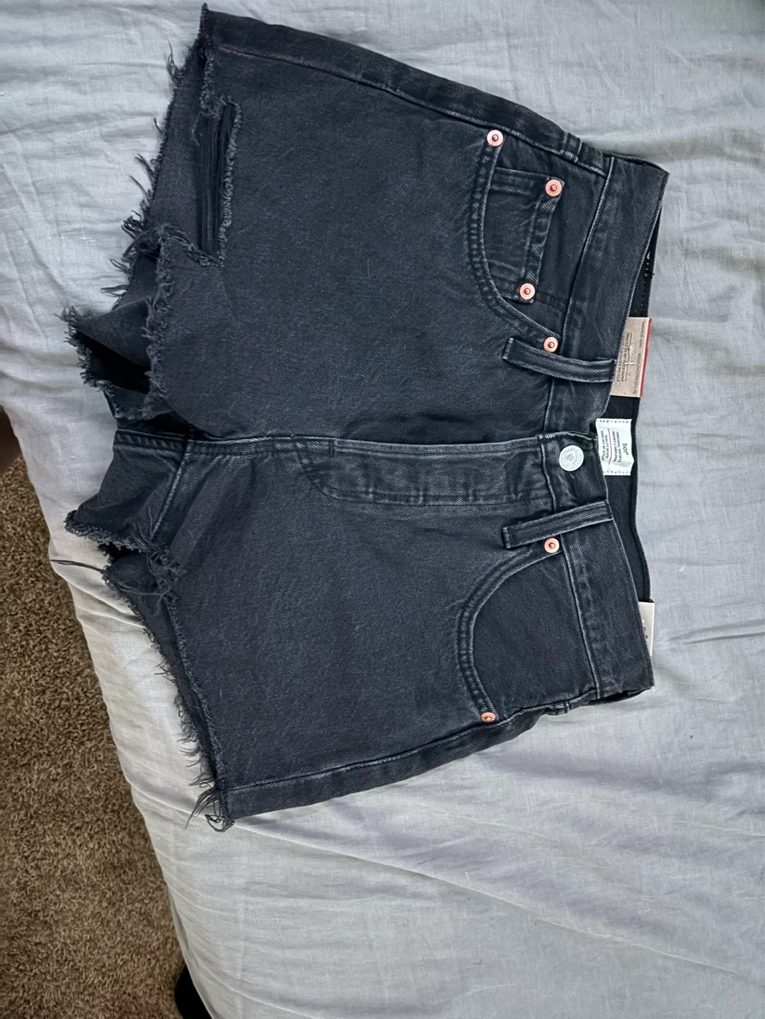 Levi's 501 Original Shorts Black Denim Size 26 - photo 2