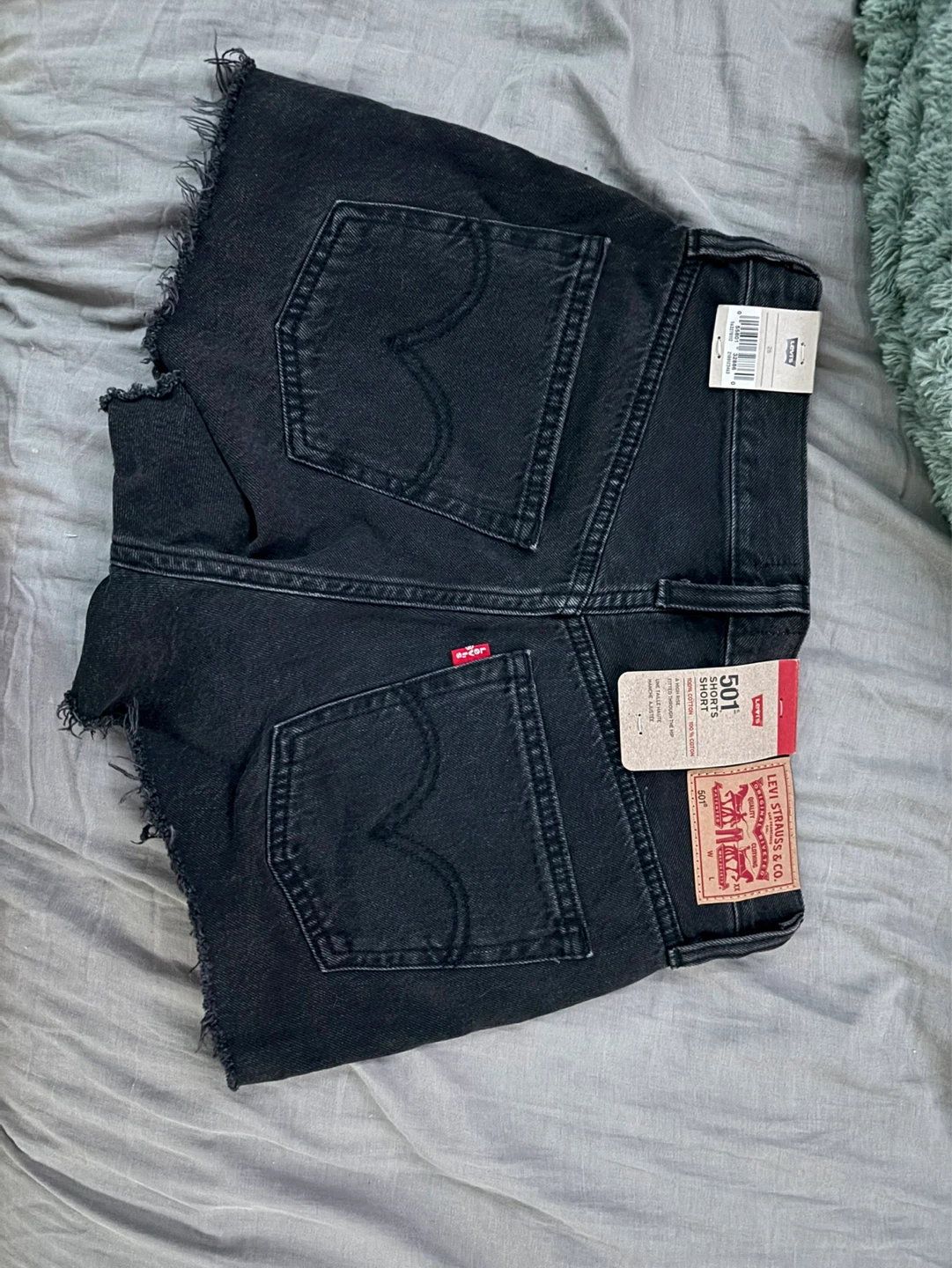 Levi's 501 Original Shorts Black Denim Size 26