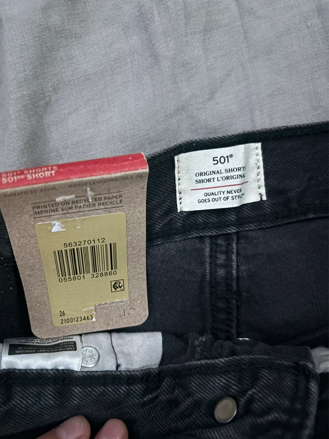Levi's 501 Original Shorts Black Denim Size 26 - photo 3