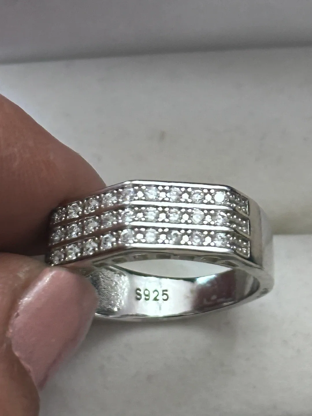 Set of 2 Sterling Silver Rings with Cubic Zirconia - photo 2