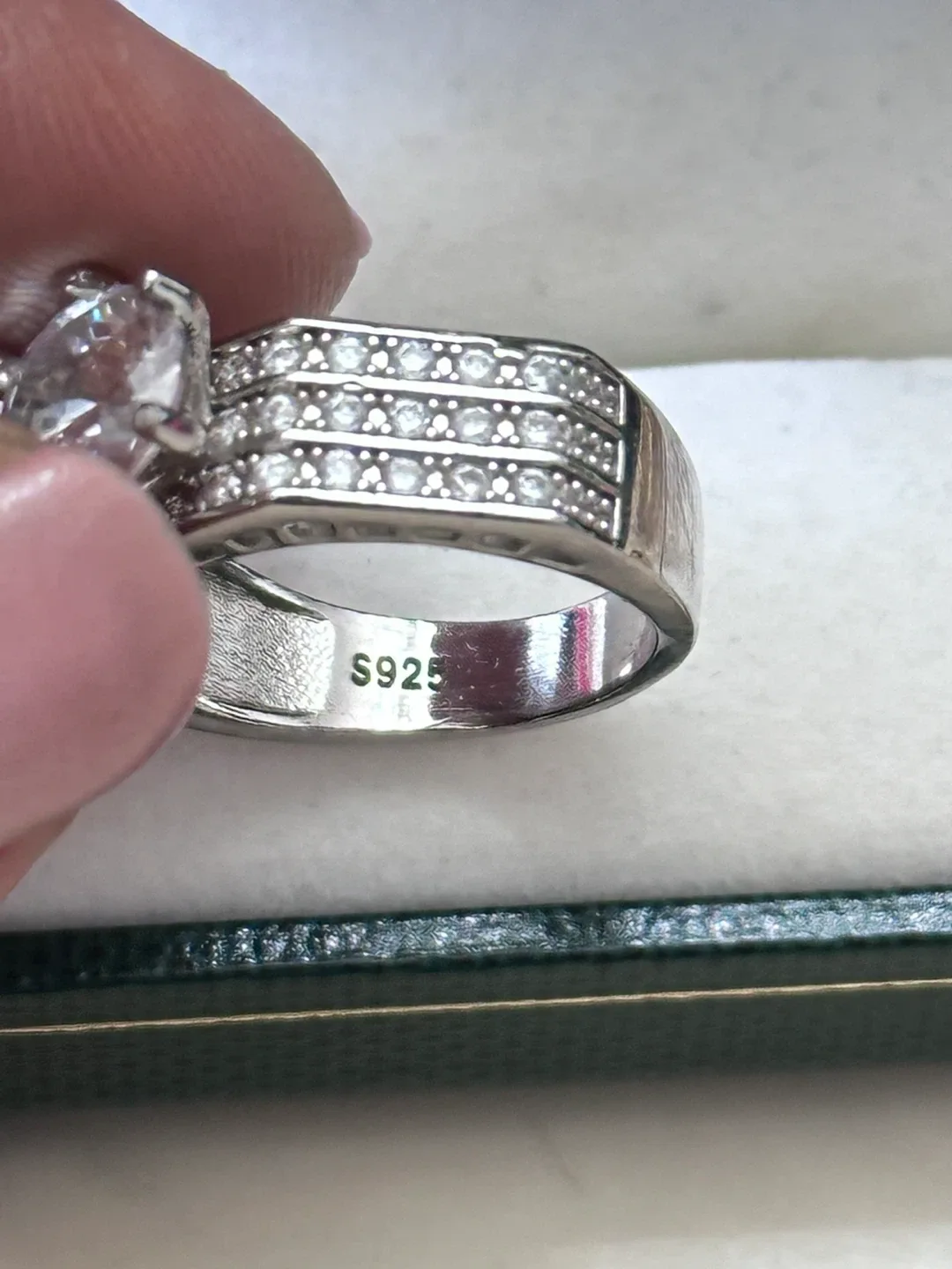 Set of 2 Sterling Silver Rings with Cubic Zirconia - photo 4
