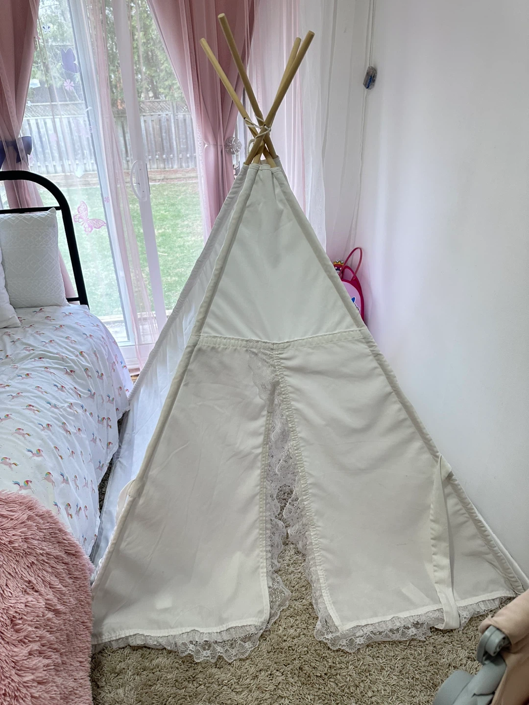White Lace Trim Teepee Tent - photo 3