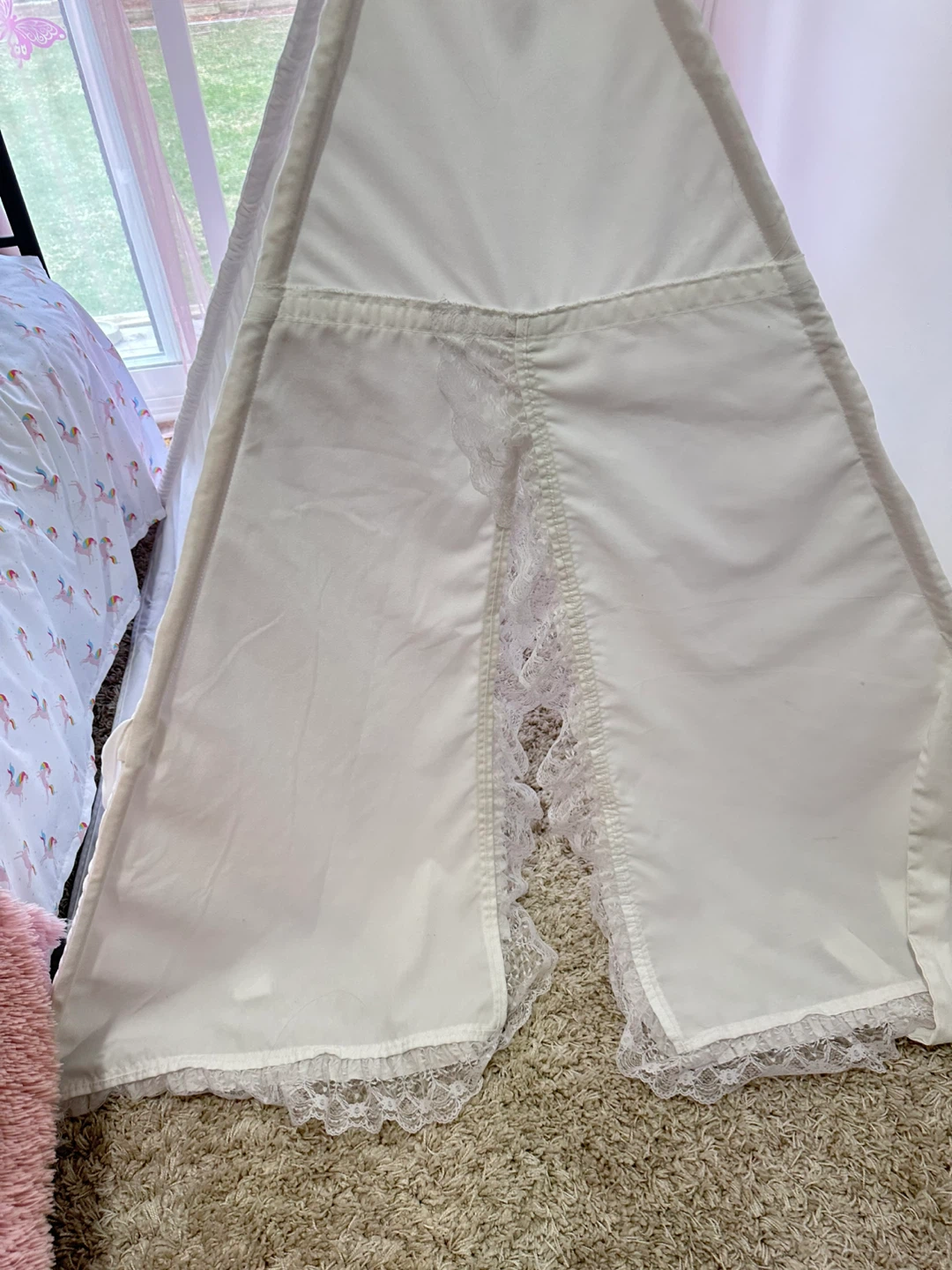 White Lace Trim Teepee Tent - photo 2