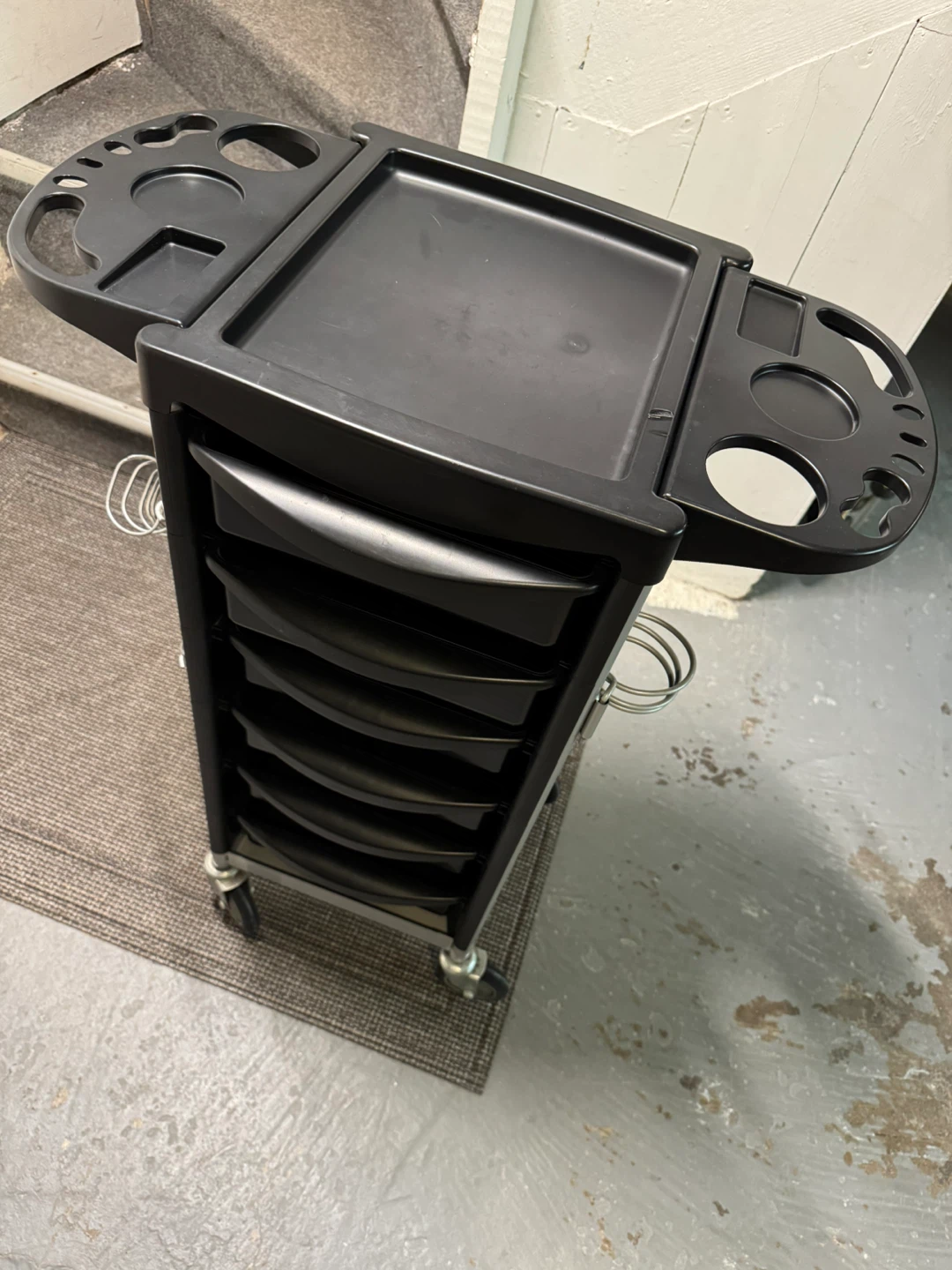 Black Salon Trolley Cart with 6 Drawers - photo 2