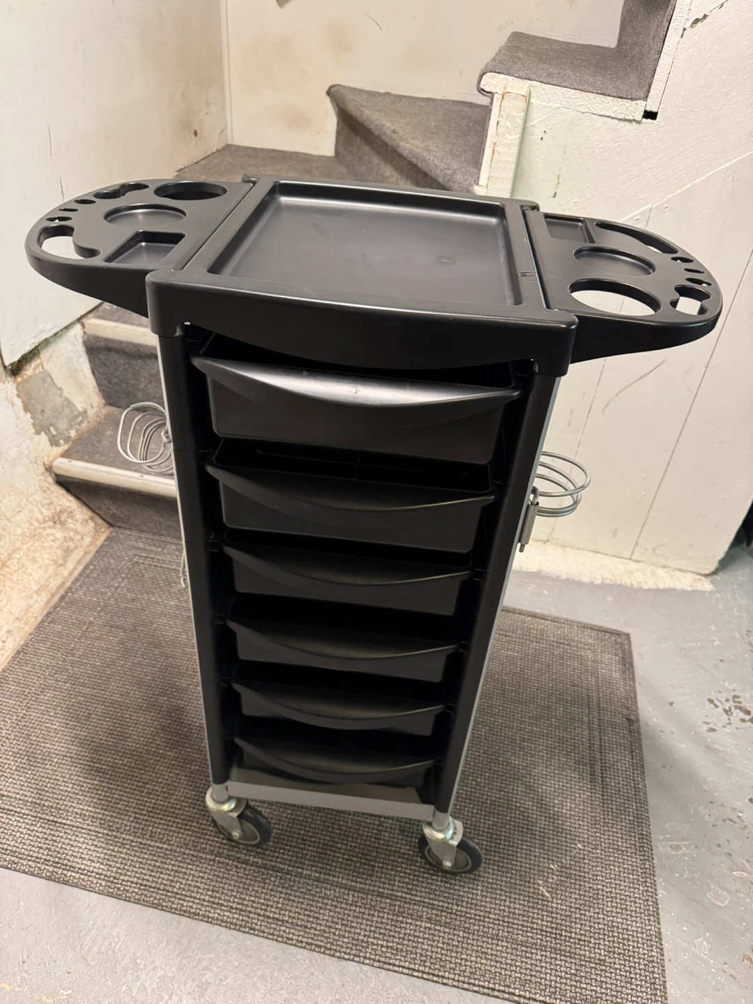 Black Salon Trolley Cart with 6 Drawers - photo 3