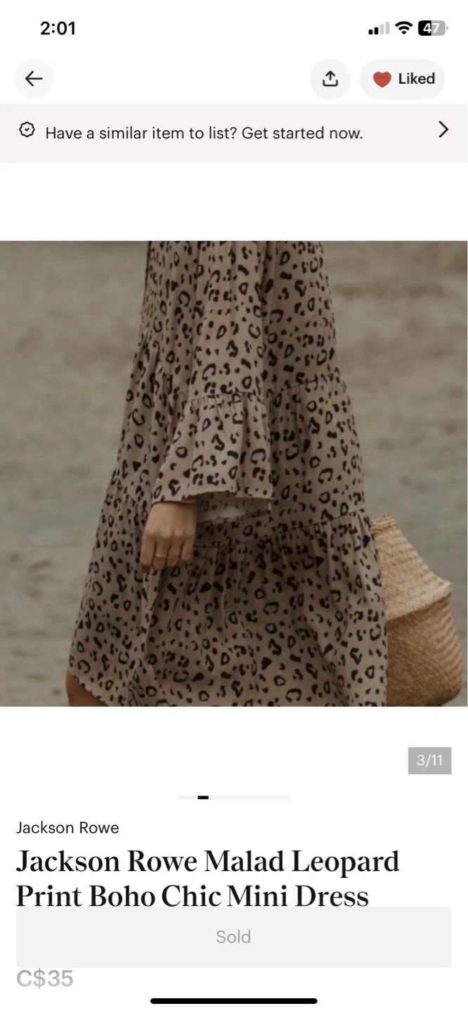 Jackson Rowe Malad Leopard Print Boho Chic Mini Dress - photo 2