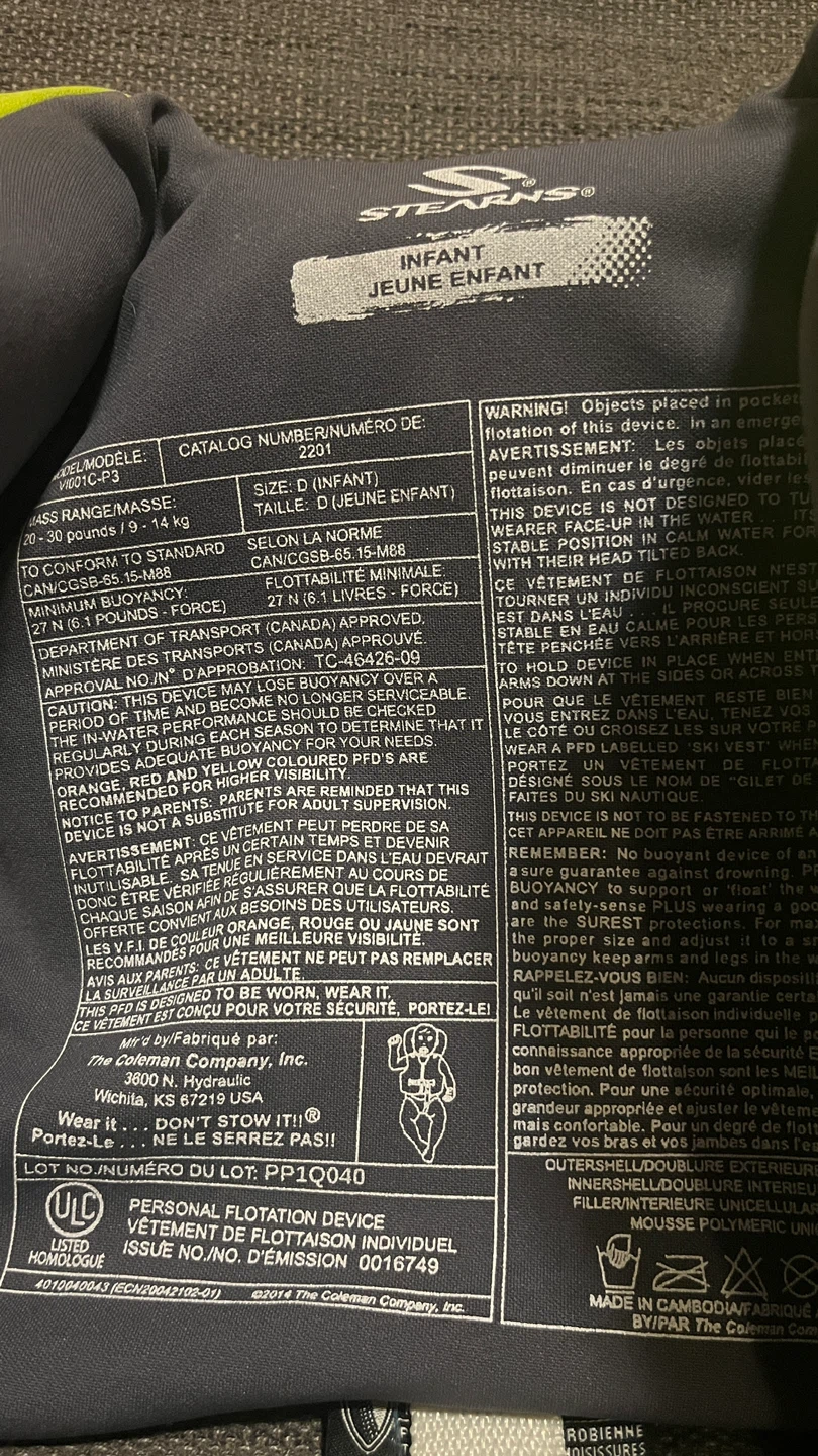 2 Stearns Infant Life Jacket - photo 2