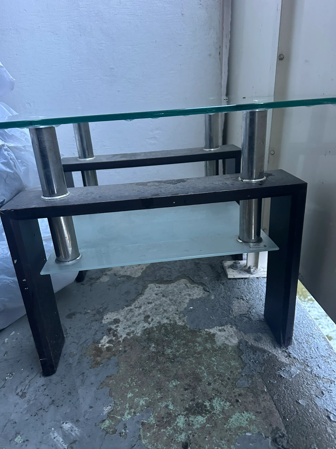 Glass and Wood Side Table - photo 3