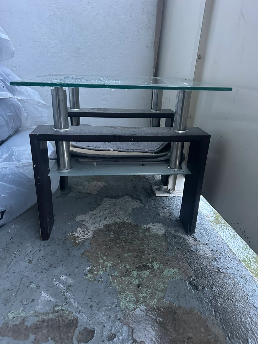 Glass and Wood Side Table - photo 2