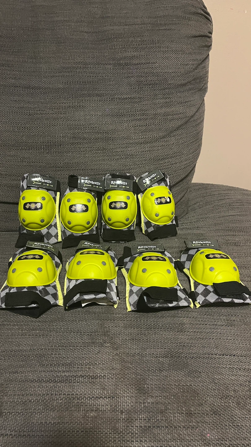 Raskullz Yellow Safety Gear - 2 Sets (Elbow Pads & Knee Pads)
