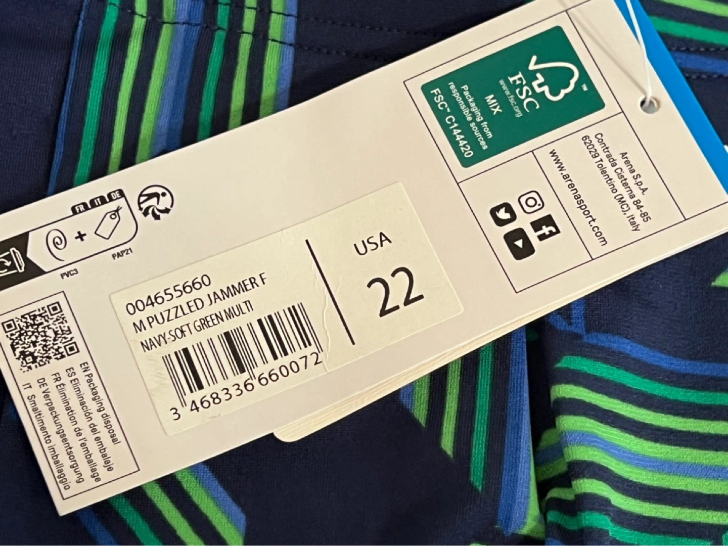 Arena Boys Performance Jammer Swim Shorts Size 22 (5–6Y) BNWT - photo 4