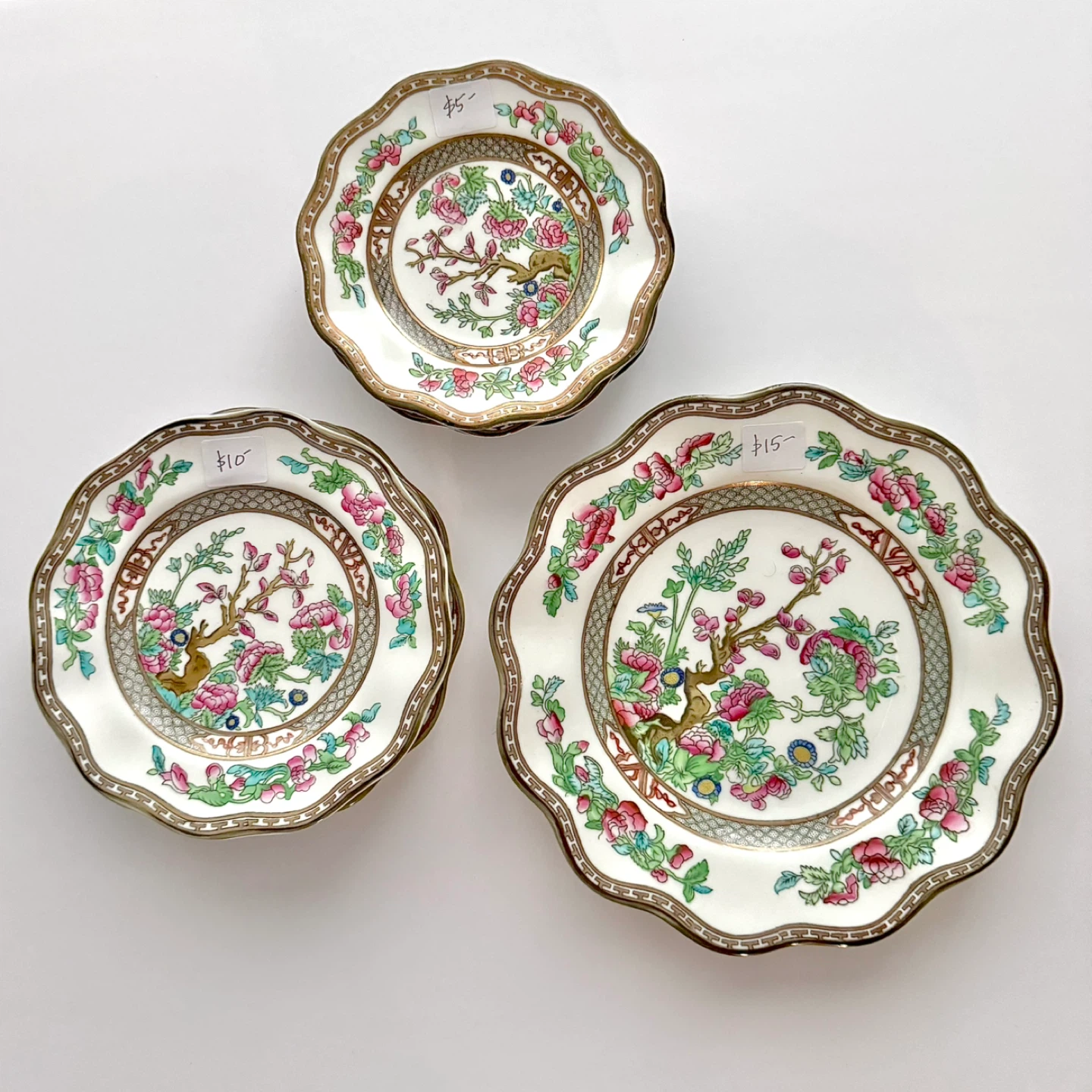 Antique Coalport Indian Tree scalloped plates (see prices)