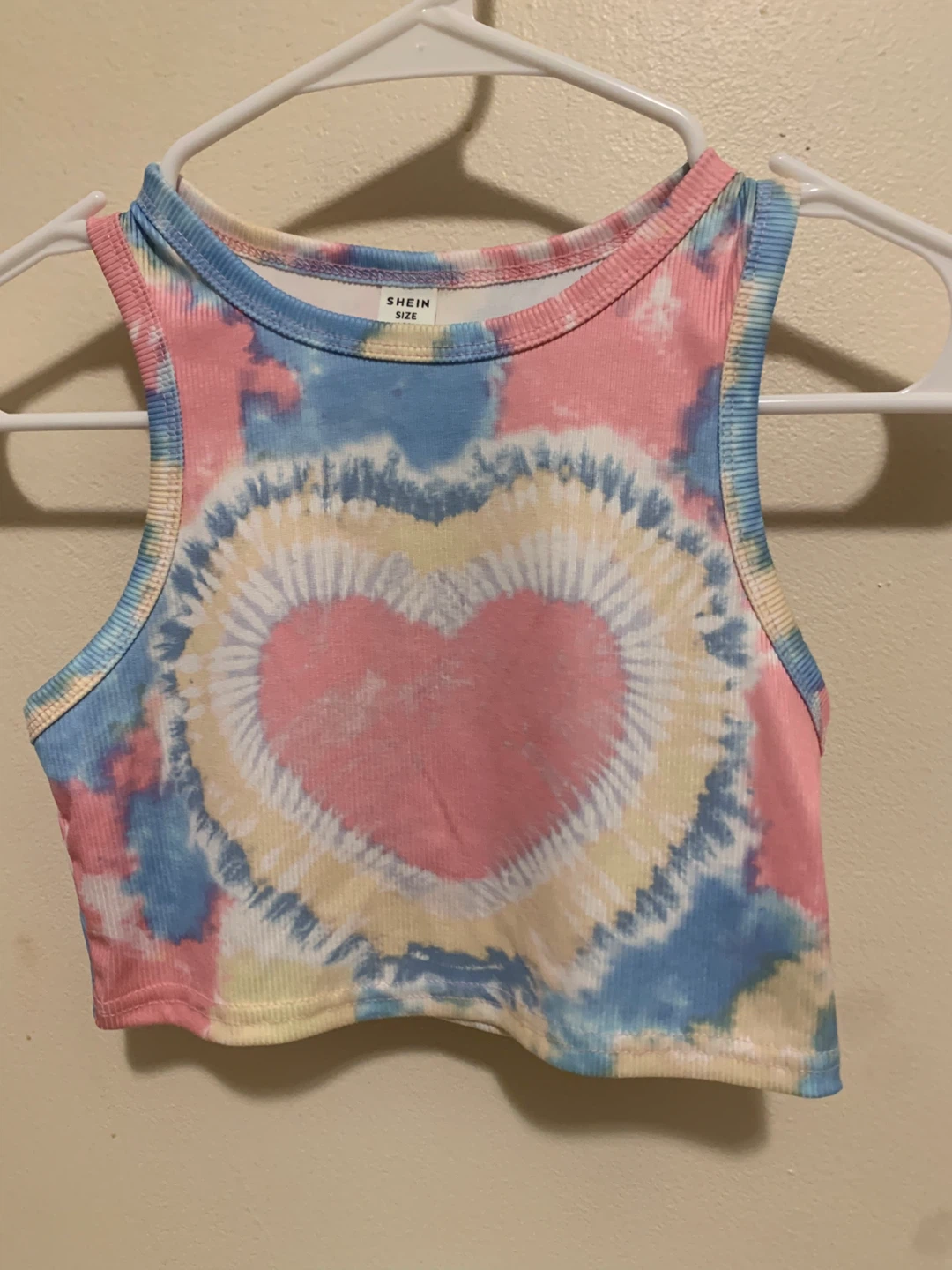 SHEIN Tie-Dye Heart Crop Top Size 10Y