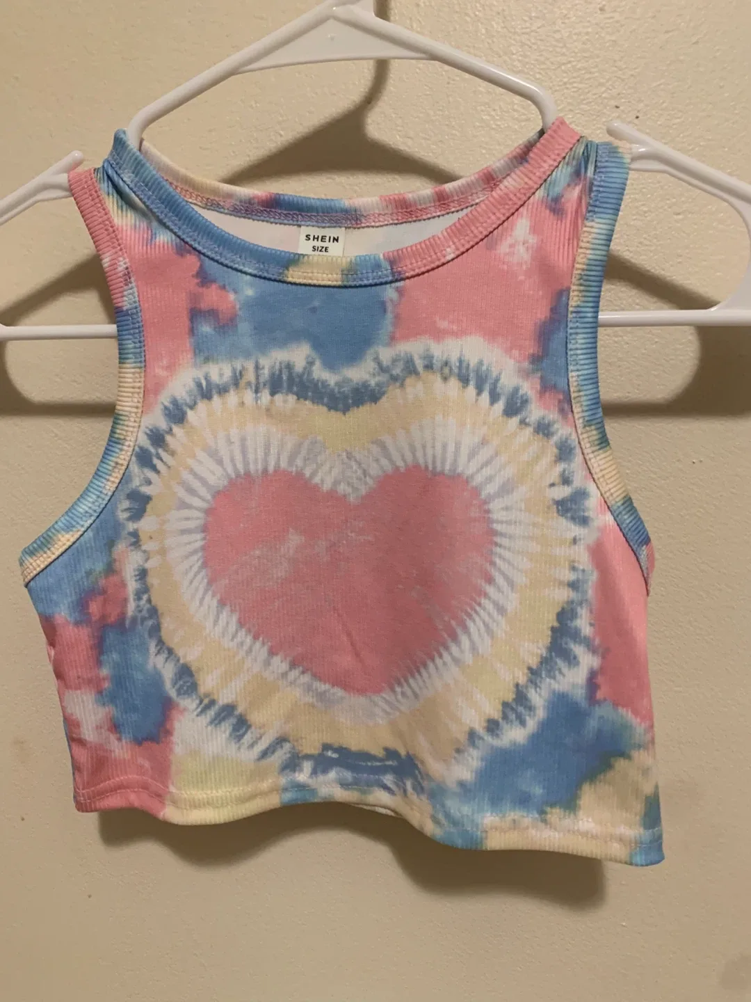 SHEIN Tie-Dye Heart Crop Top Size 10Y