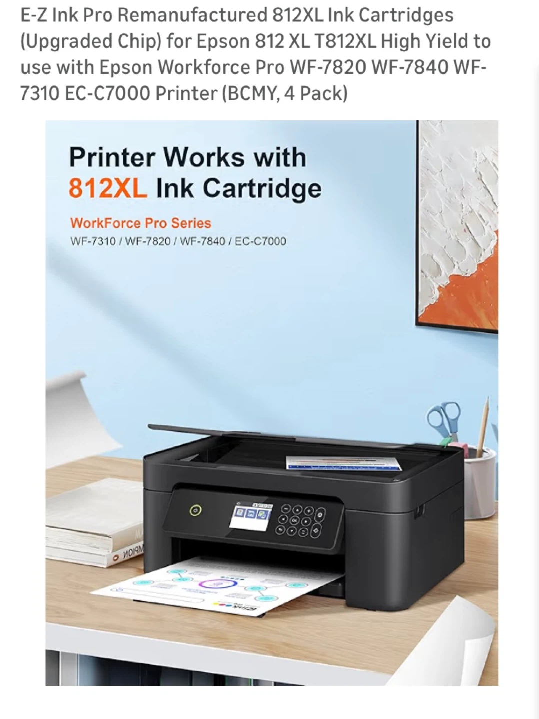 E-Z Ink 812XL Ink Cartridges for Epson (4 Pack) - photo 2