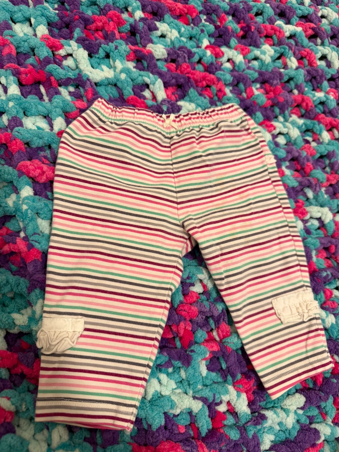Baby Girls Striped Pants with Ruffles