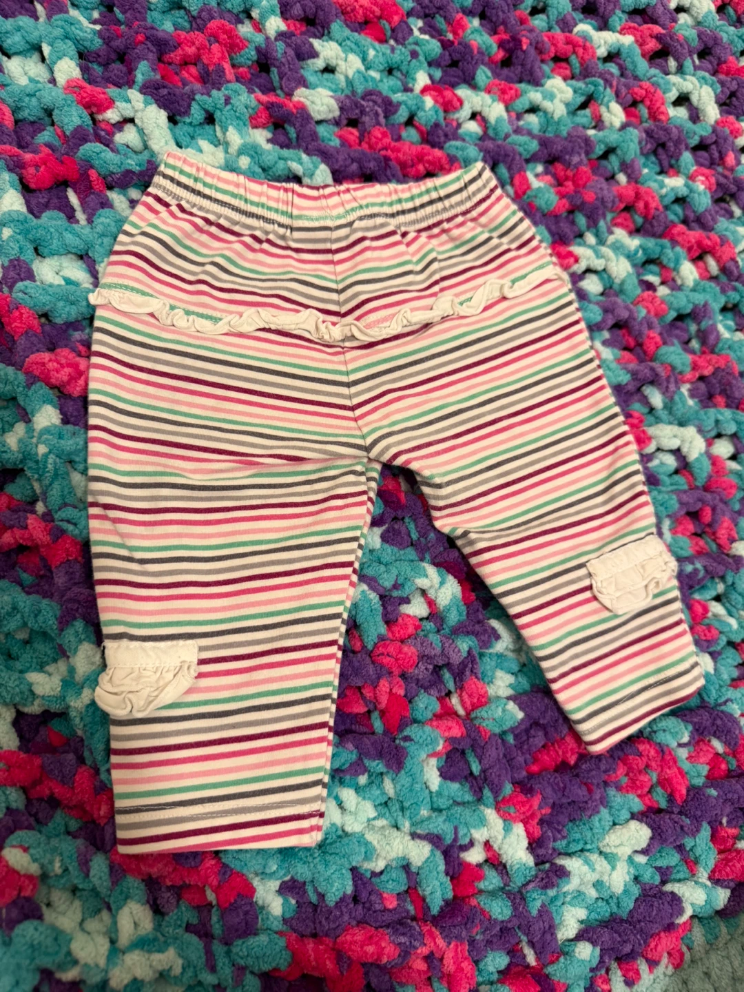 Baby Girls Striped Pants with Ruffles - photo 2