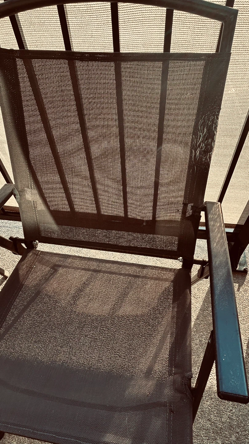 Set of 2 Folding Patio Chairs – Metal Frame Outdoor Chairs - photo 4