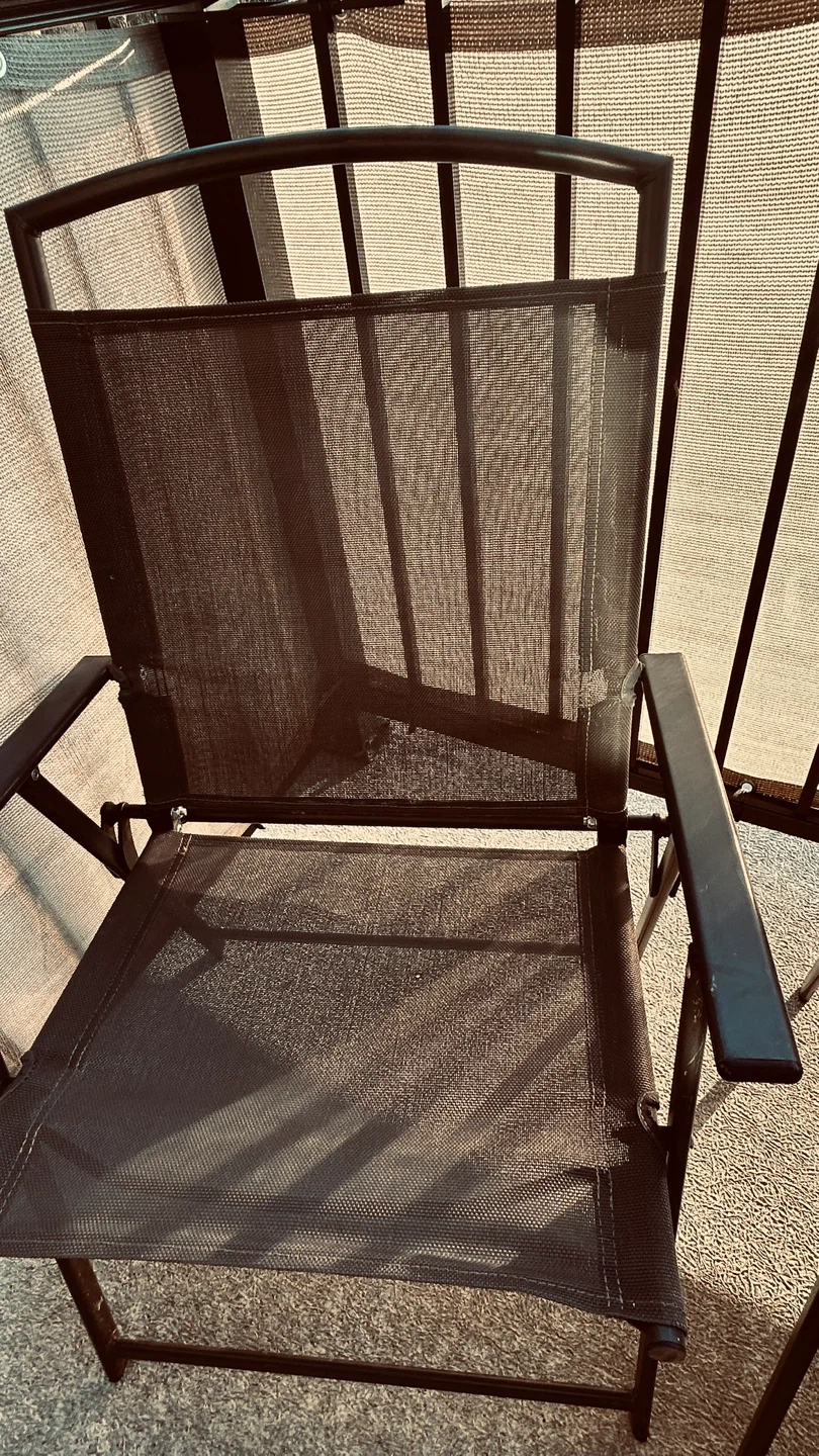 Set of 2 Folding Patio Chairs – Metal Frame Outdoor Chairs - photo 5
