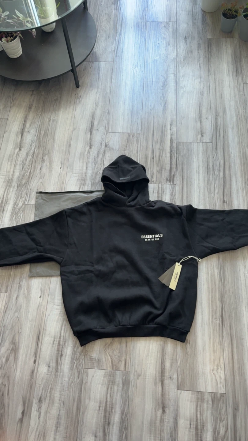 Black Fear of God Essentials Hoodie