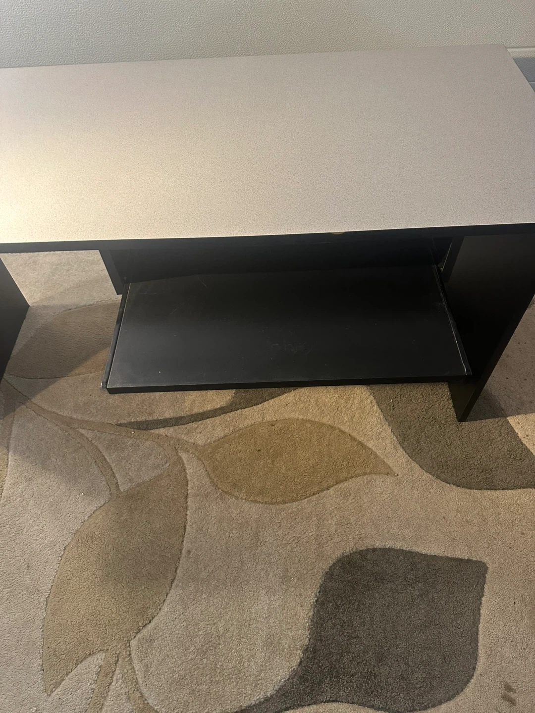 Black and Grey Office Desk with Keyboard Tray - photo 4