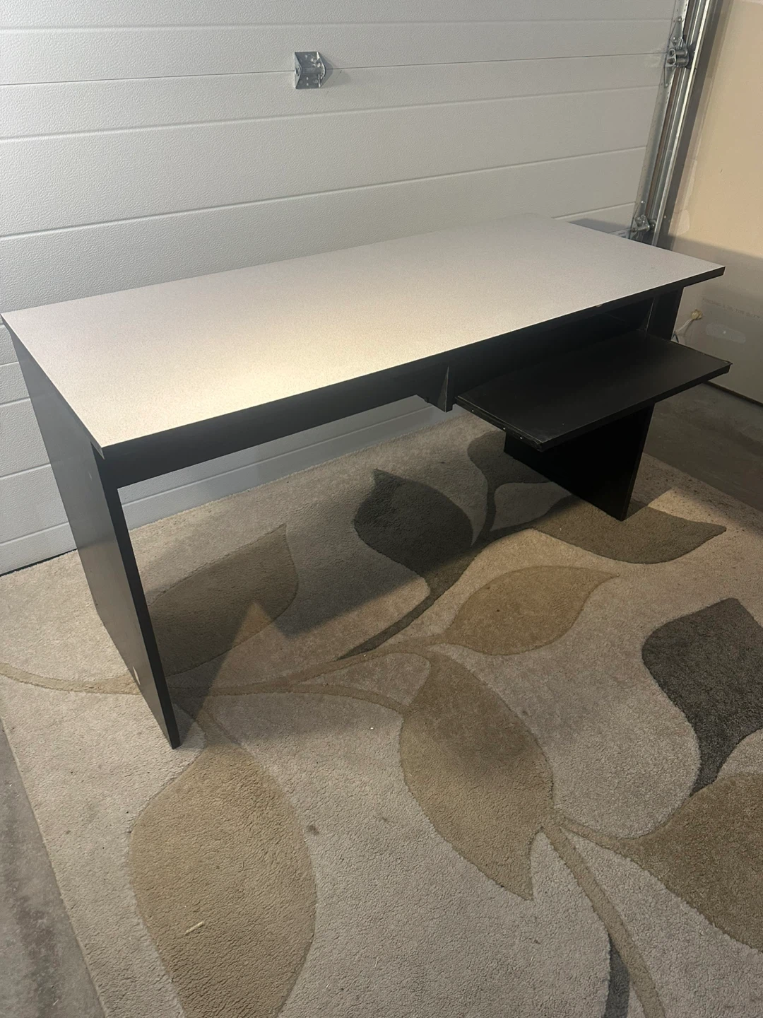 Black and Grey Office Desk with Keyboard Tray