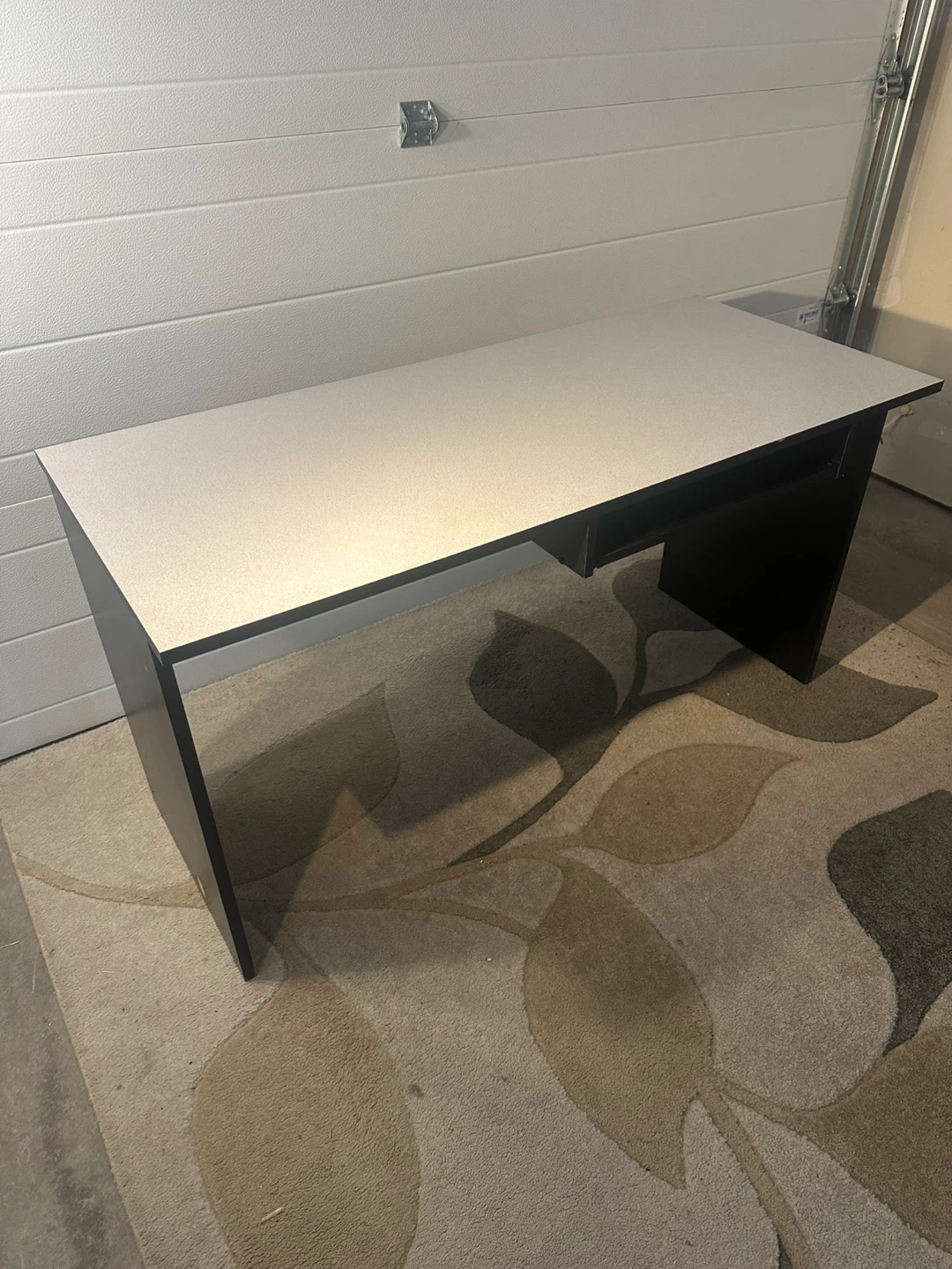 Black and Grey Office Desk with Keyboard Tray - photo 5