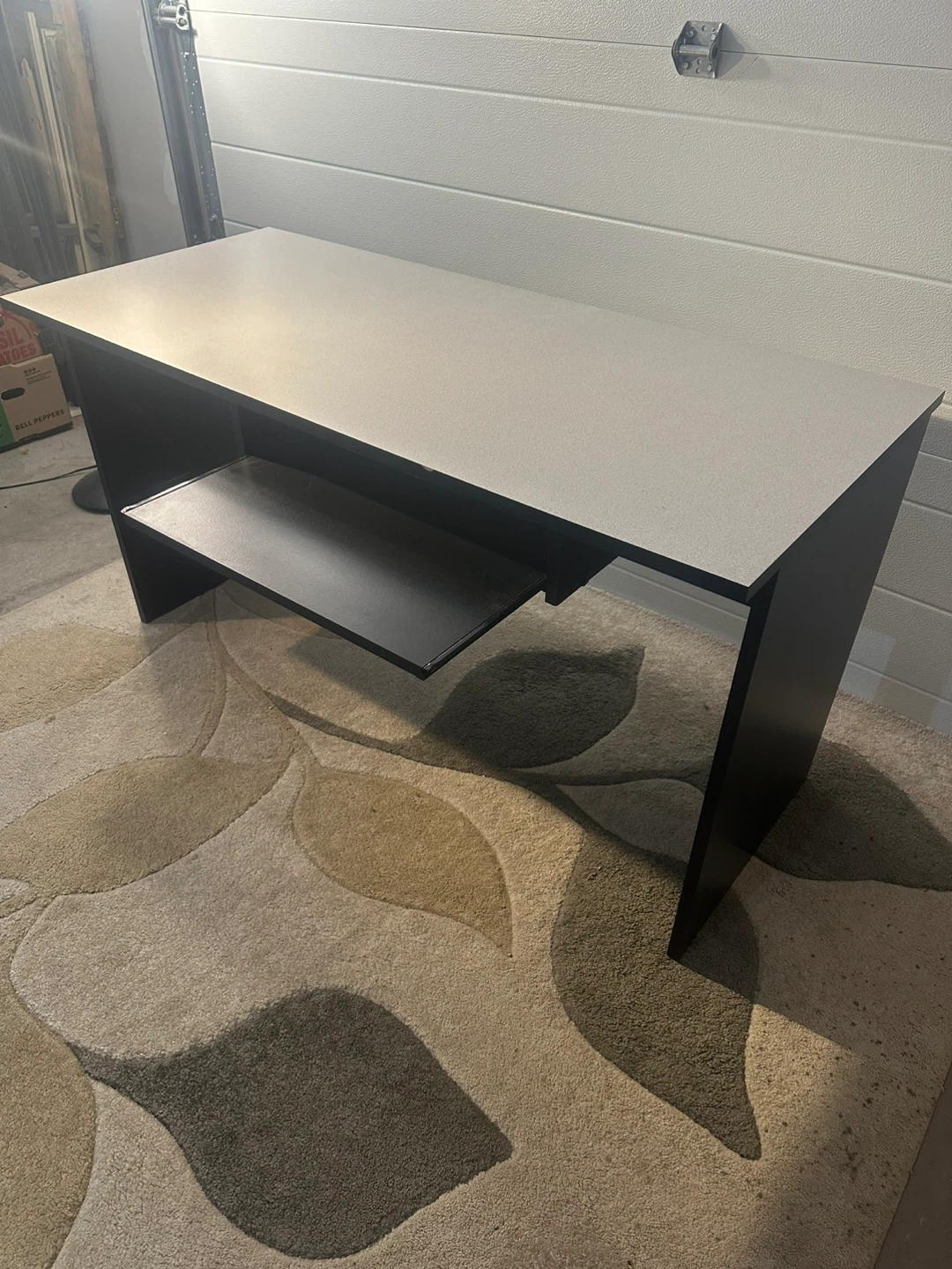 Black and Grey Office Desk with Keyboard Tray - photo 3