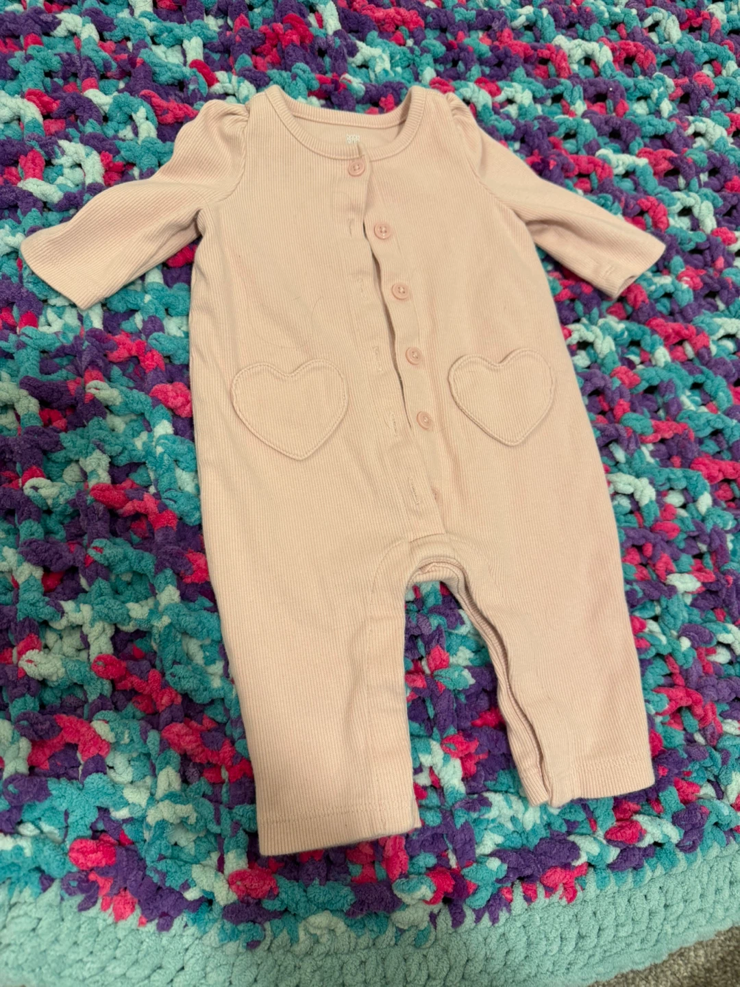 Baby Gap Pink Ribbed Romper 0-3 Months