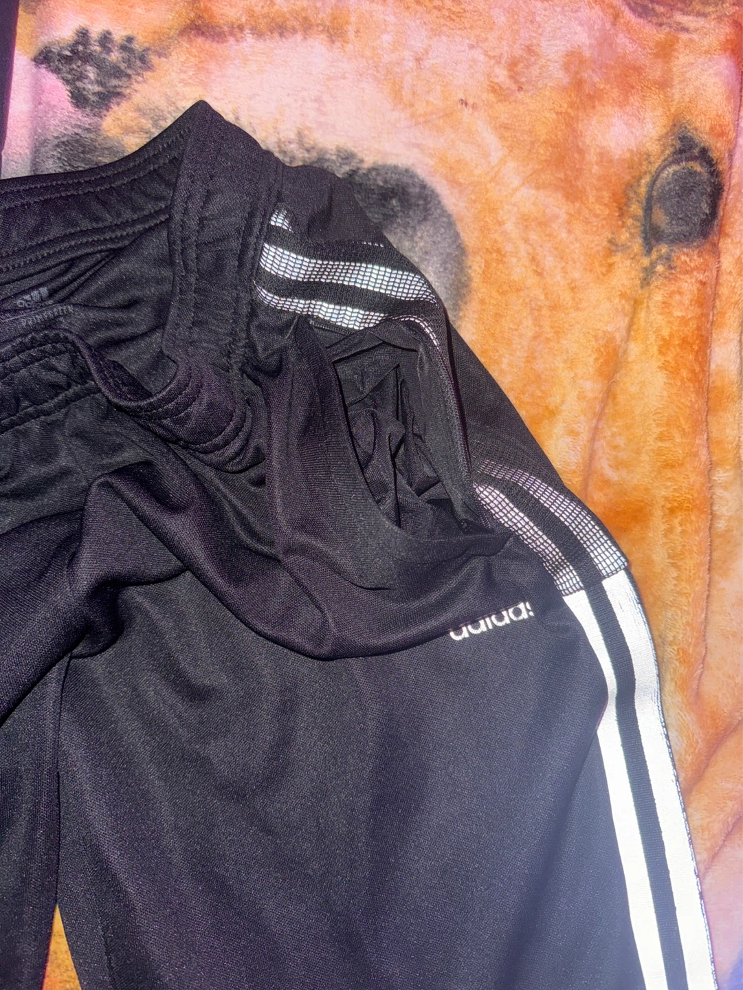 Adidas Black Track Pants with White Stripes - photo 4