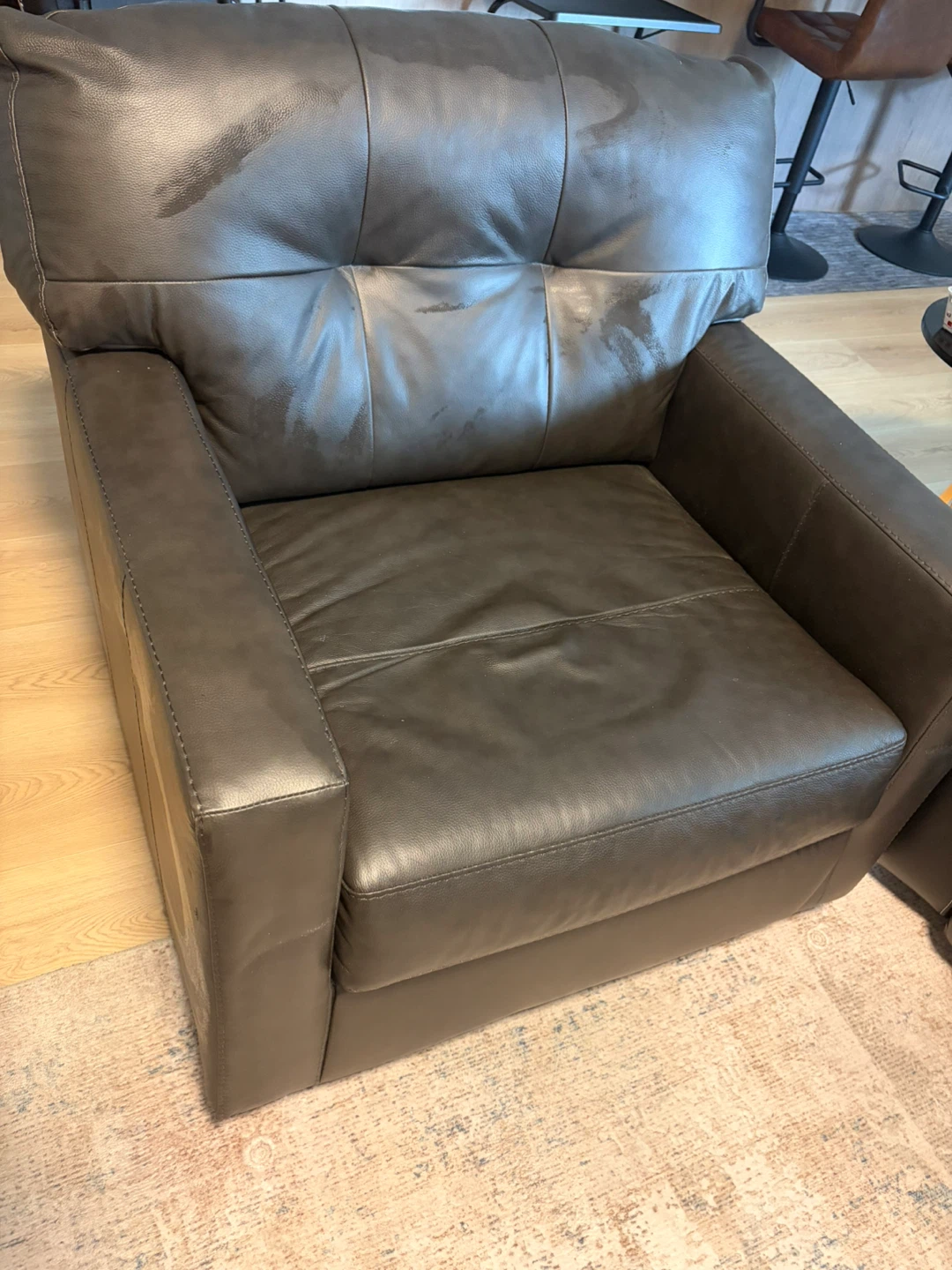 Dark Brown Faux Leather Armchair - photo 4