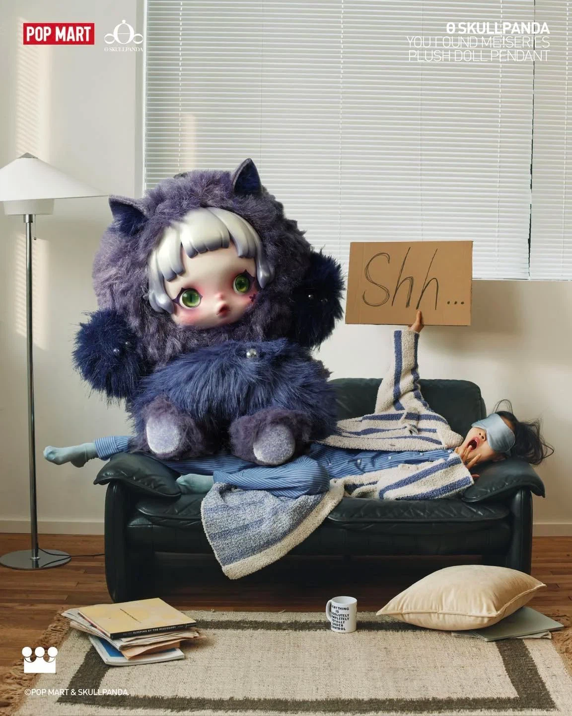 POP MART Skullpanda Plush Doll - Cerberus