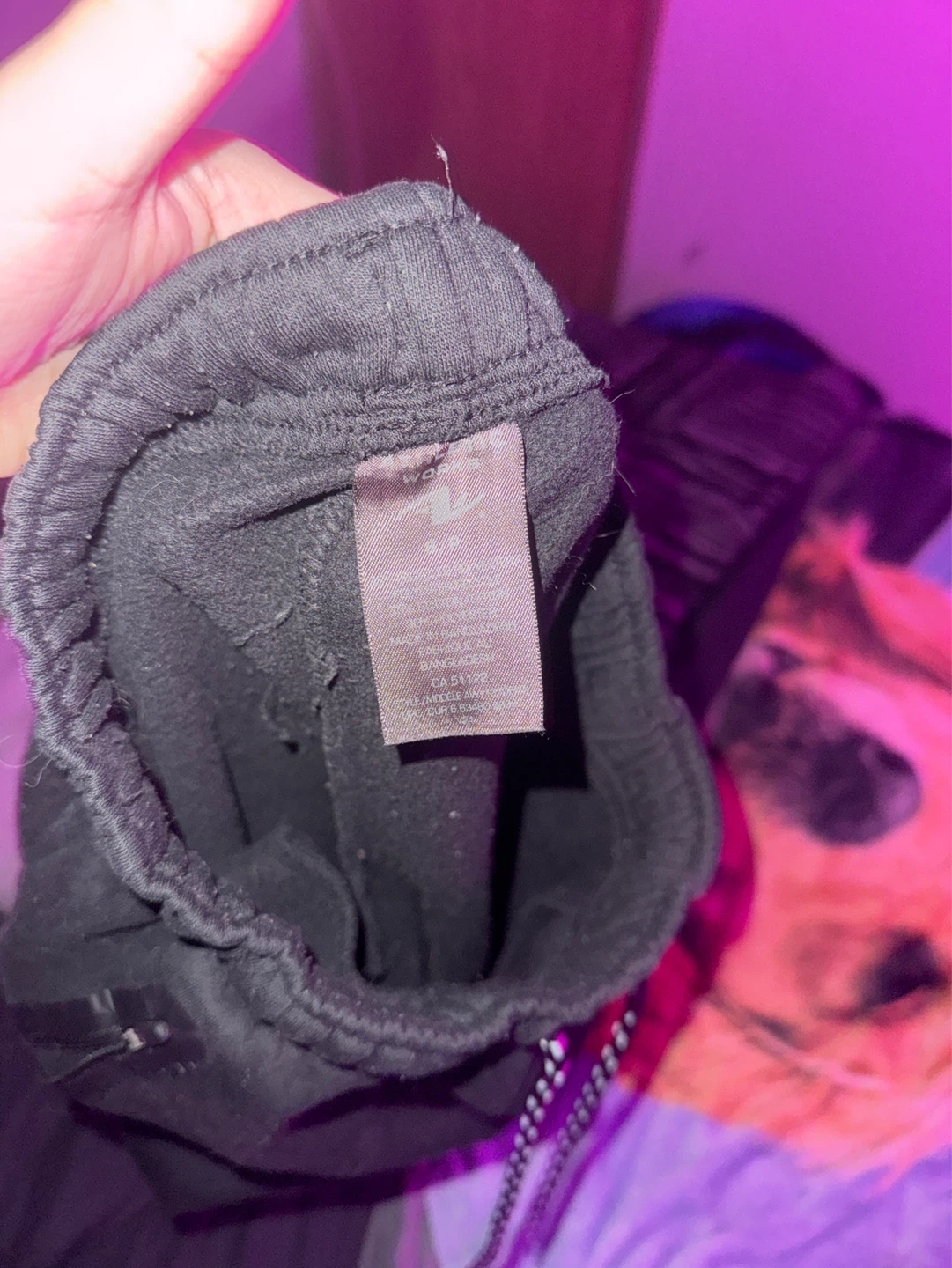 Black Track Pants with Zipper Pocket