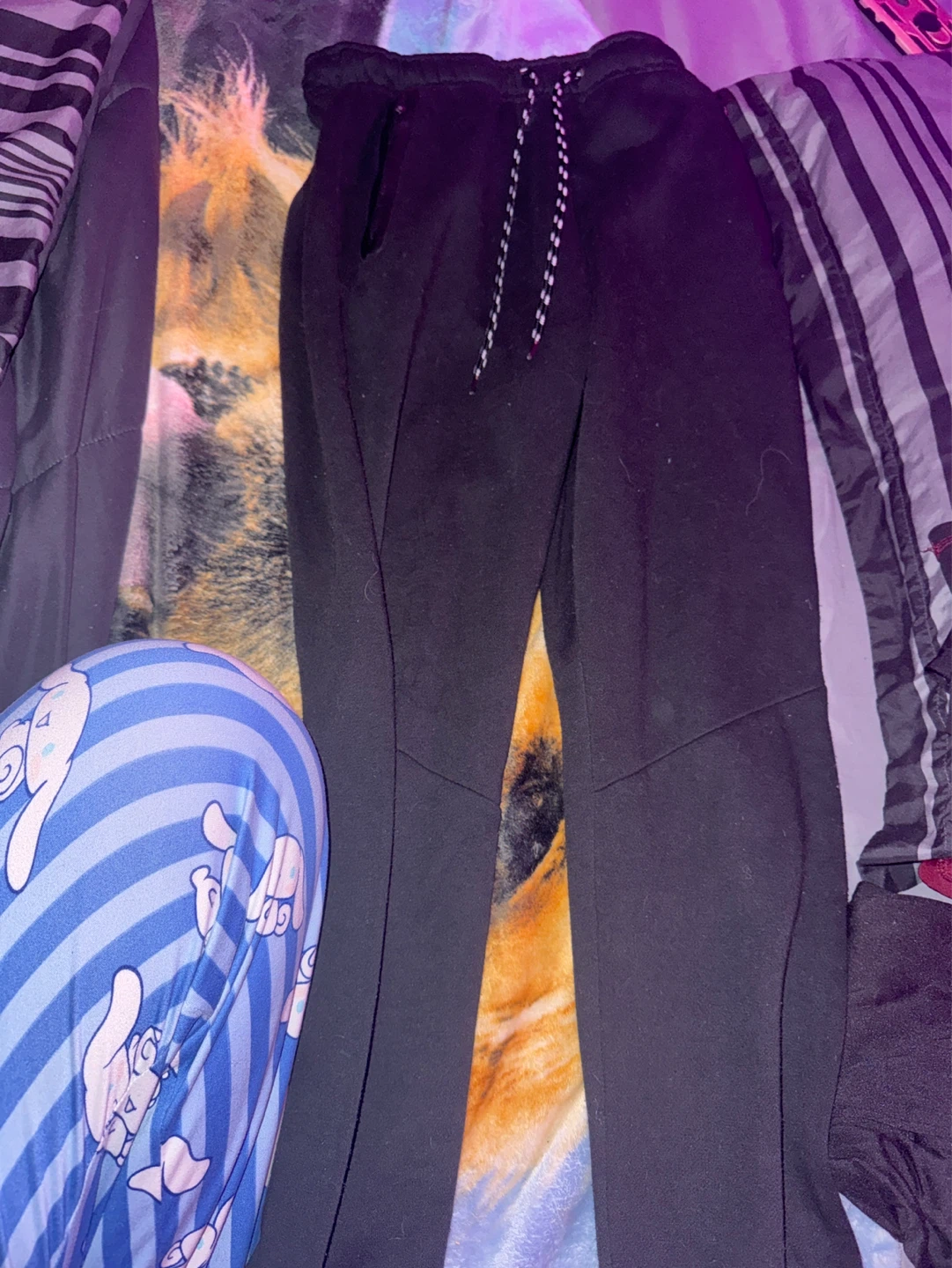 Black Track Pants with Zipper Pocket - photo 2