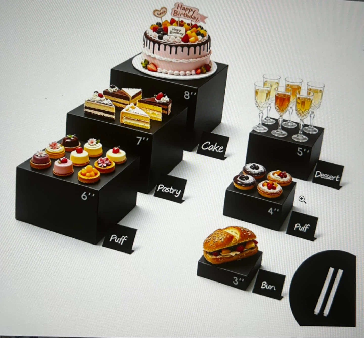 6-Piece Black Display Stands
