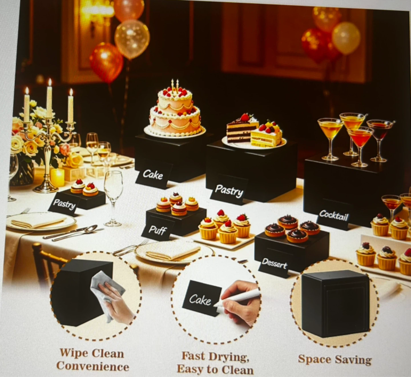 6-Piece Black Display Stands - photo 5