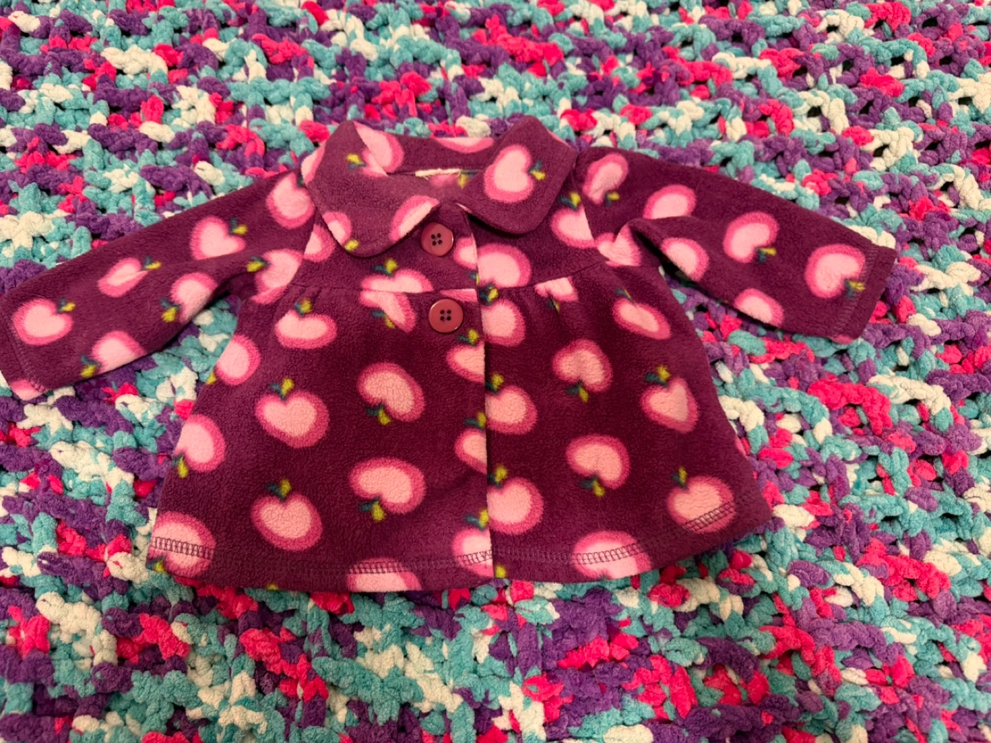 Purple Apple Fleece Baby Jacket