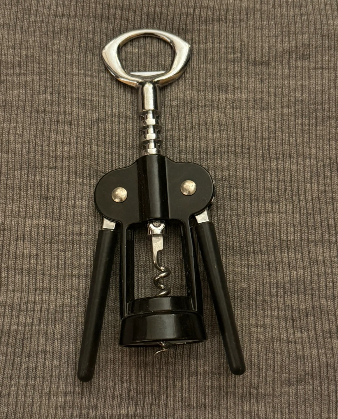 Black Metal Wing Corkscrew