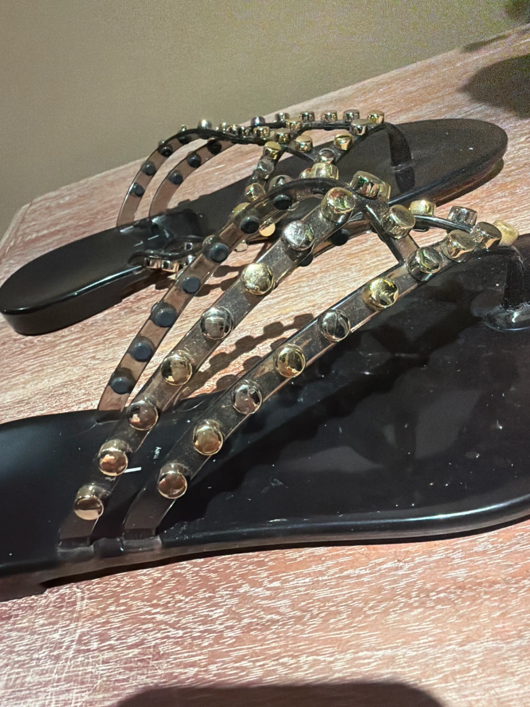 Casadei Black Studded Thong Sandals - photo 3