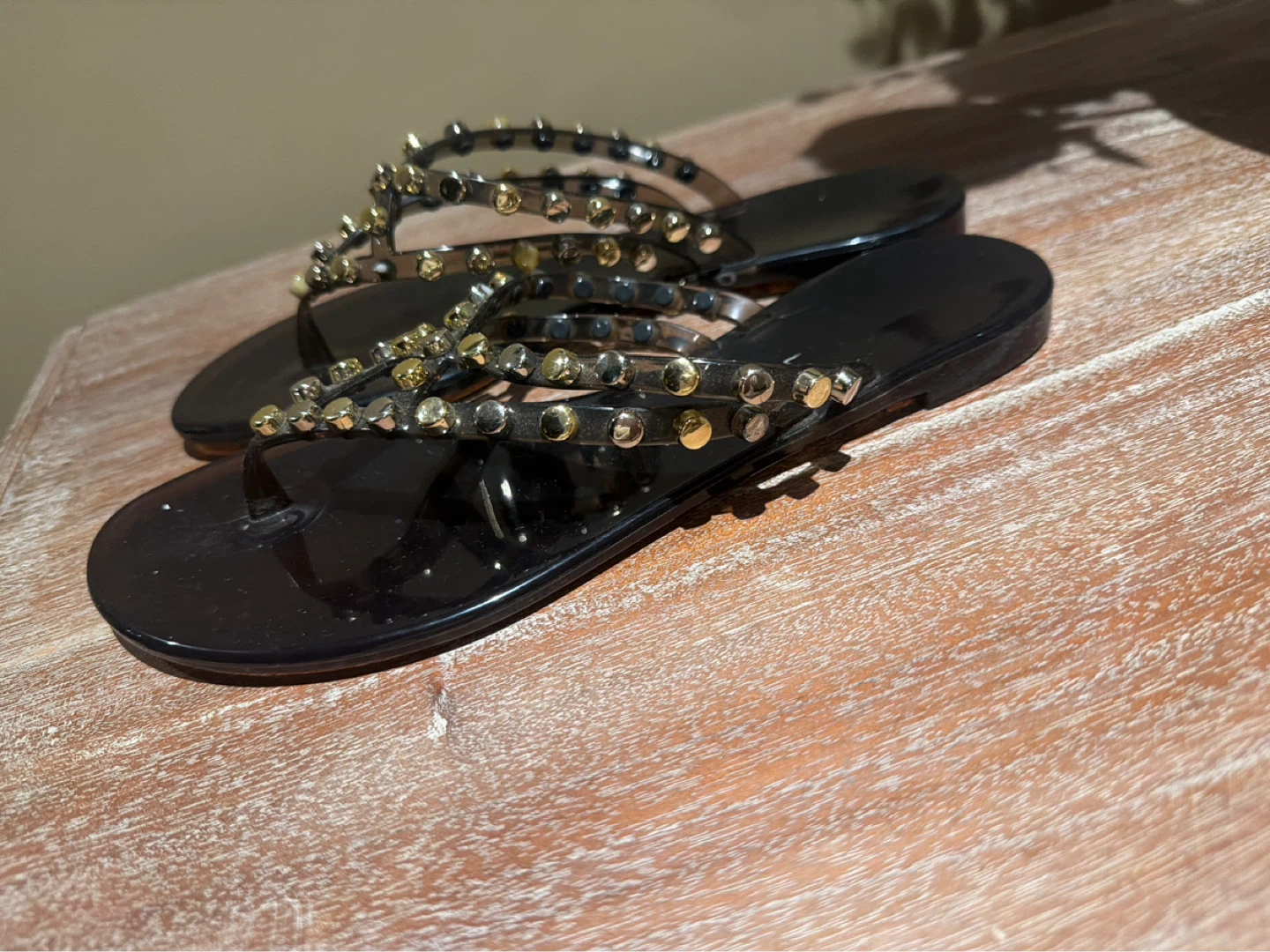Casadei Black Studded Thong Sandals - photo 4
