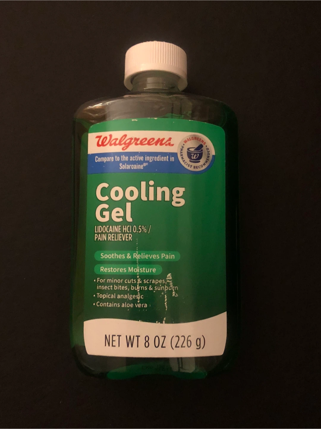 Walgreens Cooling Gel Pain Reliever with Lidocaine