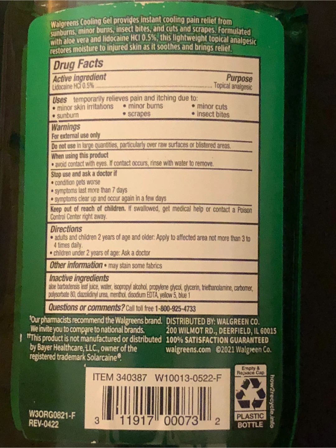 Walgreens Cooling Gel Pain Reliever with Lidocaine - photo 2