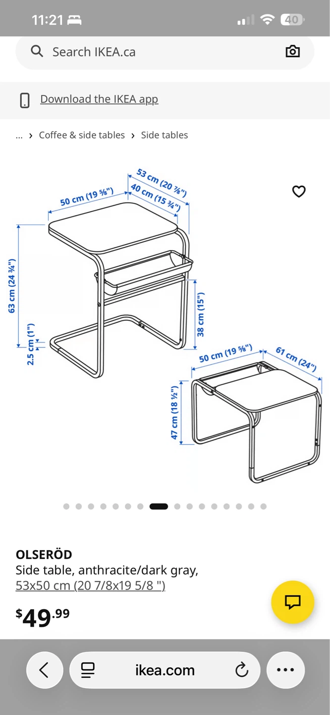 IKEA OLSERÖD Side Table - photo 3