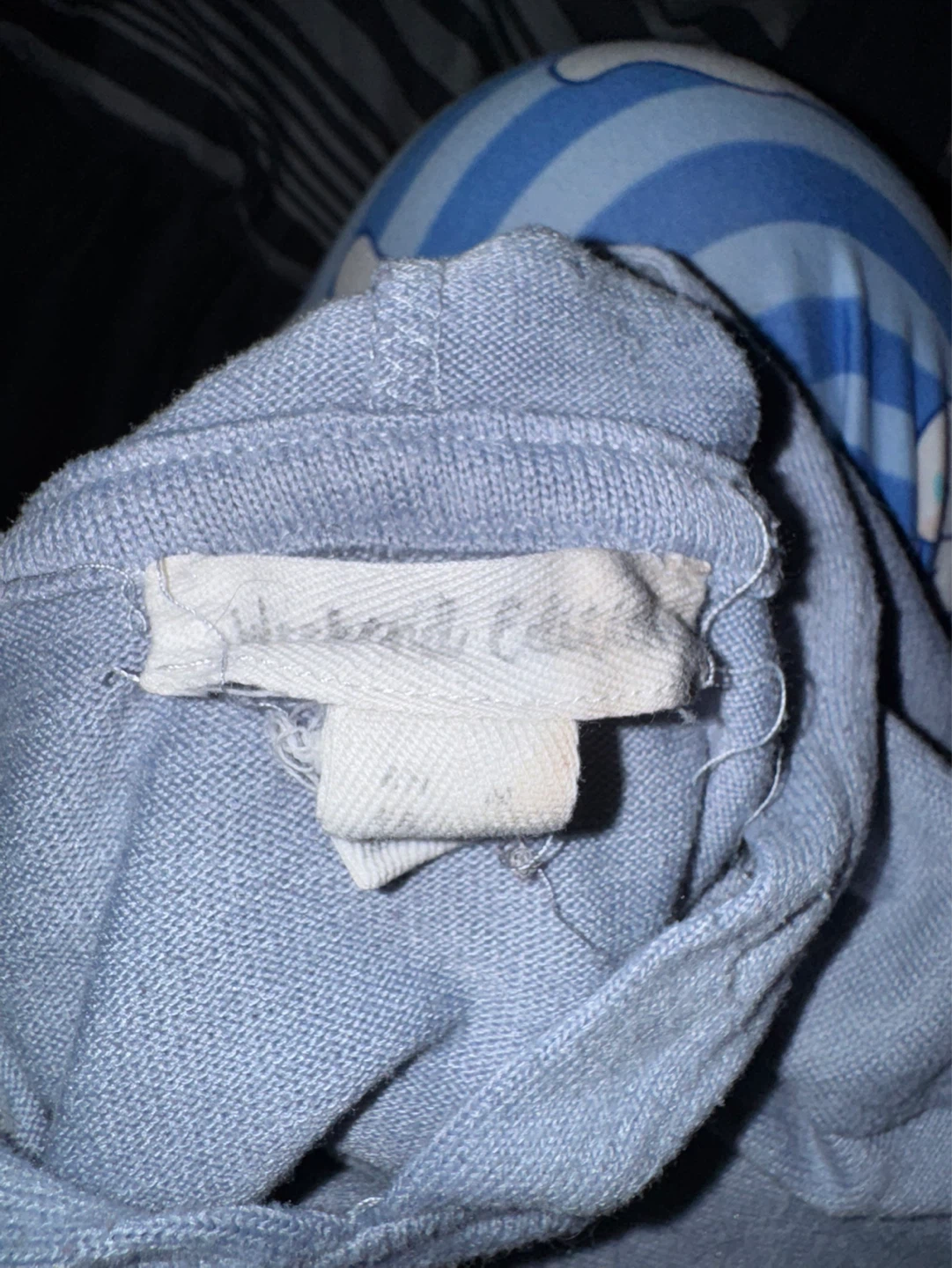 Light Blue Hoodie with White Stripes